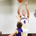 Kaleb Pedigo pulls up over the Yellow Jacket defender (Southern Illinois photo)