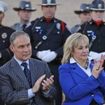 OK Attorney General Scott Pruitt and OK Gov, Mary Falin..Pruitt appointed to be EPA director in the Trump administration