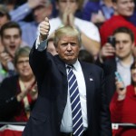 Trump at a victory rally after the election. (Washington Times photo)