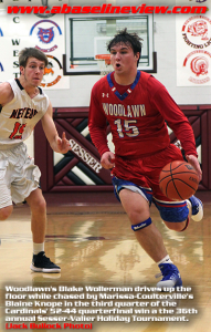 Woodlawn's Blake Wollerman drives around the Meteror Defender