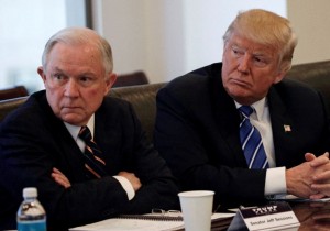 Attorney General nominee Jeff Sessions in meetings with President Elect Donald Trump (Jerusalem Post photo) 