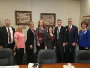 Franklin Hospital board with the Lieutenant Governor 