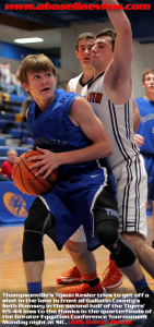 Tiger point guard Tyson Kessler took it in the paint to one of the best PG's in the south, Seth Ramsey (Jack Bullock Photo)