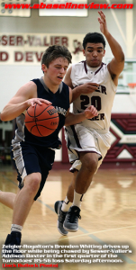 Brendan Whiting of Z-R driving around Addison Baxter of Sesser Valier (Jack Bullock - abaselineview.com photo