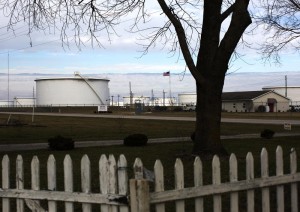 Brian Stover's front yard is directly across U.S. 51 from the Patoka Tank Farm. CAROLINA HIDALGO | ST. LOUIS PUBLIC RADIO