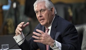 New Secretary of State Rex Tillerson in the Senate conformation hearings 