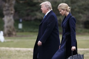 Trump and his daughter Ivanka after exiting Marine One at Dover Air Force Base Today (AP Photo) 