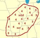 he TORCON values for toinght shows a 40% chance of receiving Tornadic Activity 50 miles or less from Franklin County (Dr Greg Forbes- The Weather Channel.) 