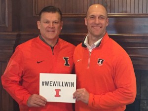 New Illini coach Brad Underwood and Illinois AD Josh Withman (U of I photo)