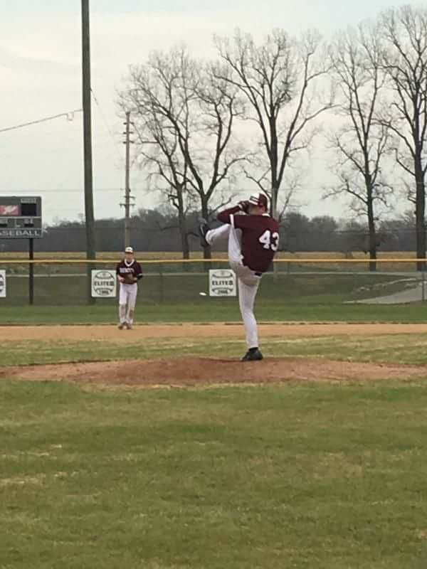 Benton's Zach Avery fires a two hitter against Carmi-White County on Friday.  (SI Prosepcts 16U Facebook page)