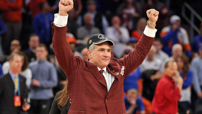 South Carolina coach Frank Martin is a South Carolina legend, and fastly becoming a household name nationwide.  (USA Today photo.)