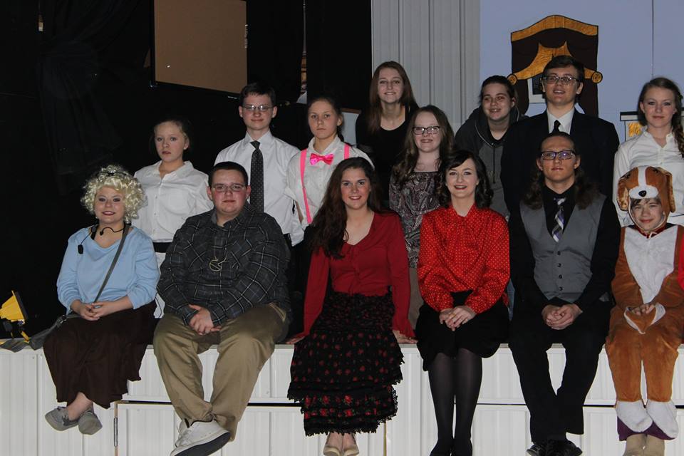 Several members of the Annie Junior cast.  (Samantha Sullivan photo.  Please give her a call at 499-6465 to have her photograph you event.)