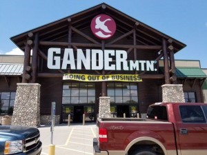 Even though the going out of business sign remains, the Marion Gander Mountain location will remain open as 70 stores nationwide are slated to remain open.  Regionally, the one in Evansville, IN will as well.  The other stores in the region's fate is not final as the list will expand daily.  (Southern Illinoisan photo) 