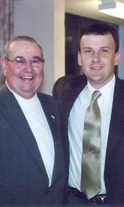 Scott, left, stands with RLC President Terry Wilkerson during his teaching years.